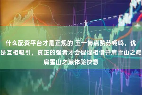 什么配资平台才是正规的 王一博点赞苏翊鸣，优秀的人总是互相吸引，真正的强者才会惺惺相惜并肩雪山之巅体验快意