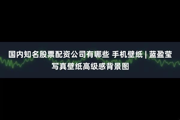 国内知名股票配资公司有哪些 手机壁纸 | 蓝盈莹写真壁纸高级感背景图